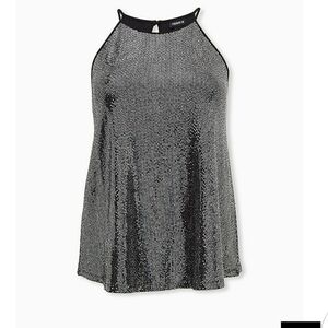 🆕🎀 3X BLACK SEQUIN HALTER TOP🎀